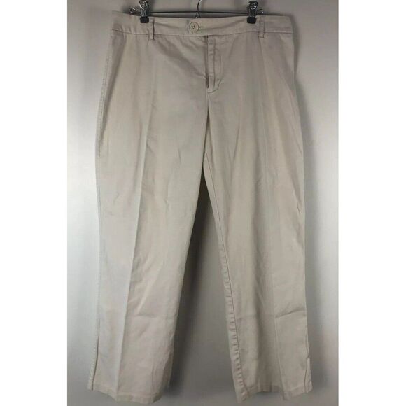 WOMENS LADIES SONOMA PETITE STRETCH WHITE PANTS COTTON SIZE 12P - Picture 1 of 8